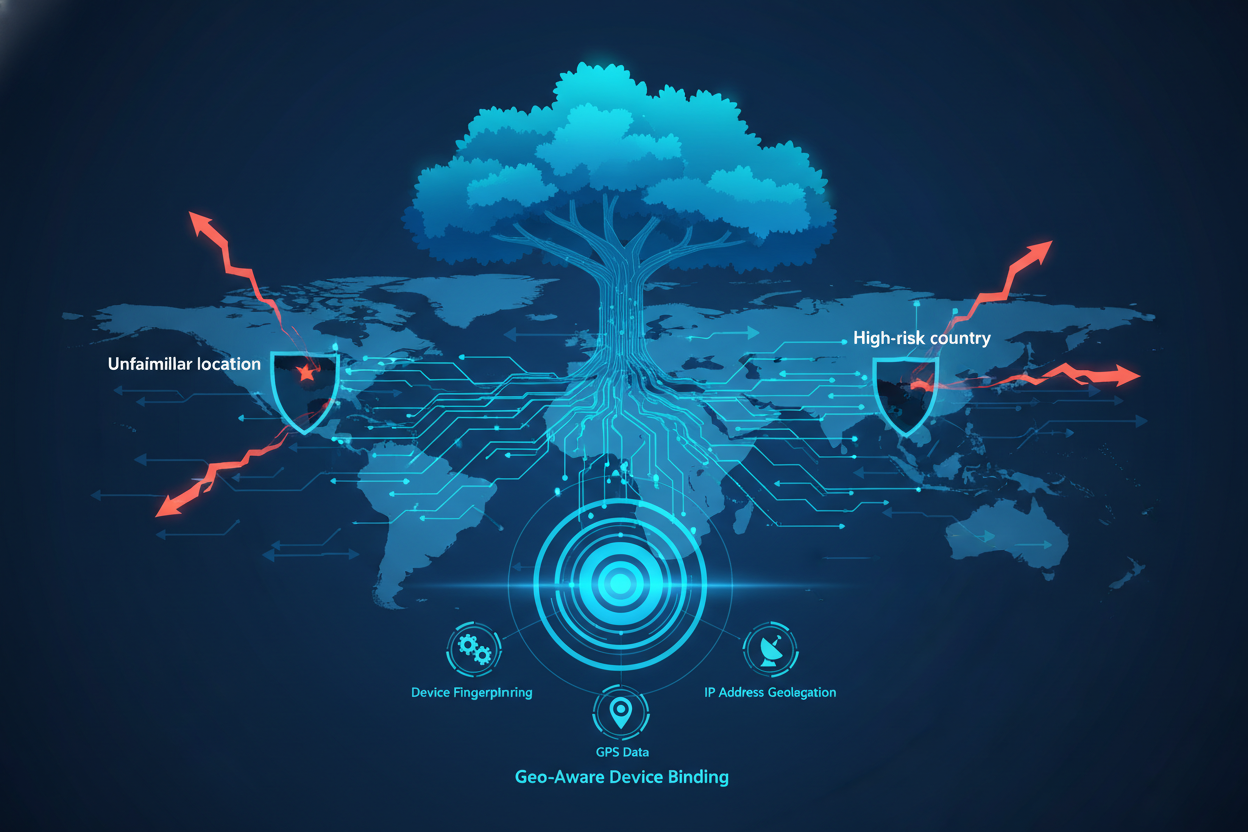 Geo-Aware device binding: mitigating risks through Location-Based security