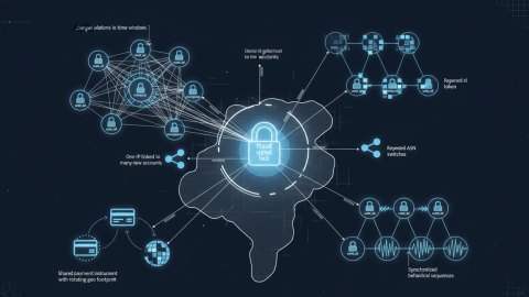 How to detect multi account farms using user_id linkage and IP graph heuristics